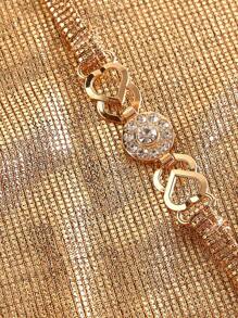 SHEIN MOD 优雅垂褶领亮片女式上衣，金色上衣，亮片上衣，适合锐舞派对、毕业典礼、乡村音乐会、休闲场合 - 金色 - 查看 6