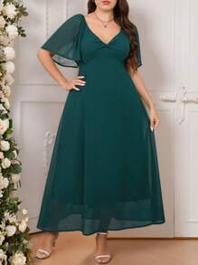 SHEIN Clasi Plus Size Solid Square Neck Twisted Ruffle Sleeve Chiffon Maxi Dress Casual Long Vacation Dress,Emerald Green Dress,Tea Party Outfit,Easter Dresses,Rave Outfits Festival,Festival Outfits For Women,Easter Outfit Women,Graduation Dresses For Women,Easter Dress,Vacation Outfits Woman,Graduation Dress,Wedding Guest Dress Women,Summer Dresses For Women,Easter Dress Women,Dresses For Women Elegant, Plus Elegant Dress Dresses For Women Elegant Plus Size Dresses Plus Size Elegant Dress Plus Size Party Dresses Dresses For Women Party Plus Size - Army Green - View 12