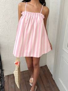 Sunnyshic Women's Casual Colorful Stripe Strap Sundress, Versatile For Holiday/Daily Wear, Spring/Summer