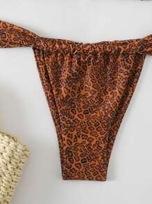 Swim Vcay Women Summer Sexy Animal Print Random Pattern Spaghetti Strap Bikini Swimwear Outfits - Multicolor - View 4