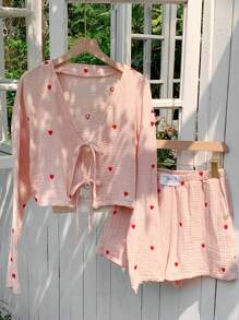 Comfortcana 女士两件套：长袖衬衫和短裤，夏季时尚