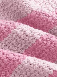 ROMWE Kawaii Women Striped 3D Frog Knit Tube Top - Pink - View 4