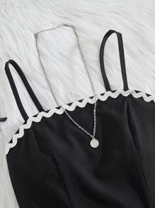 Set de 3 piezas para adolescentes, que incluye: Camisa de manga corta casual de verano, top con tirantes ajustables y shorts minimalistas