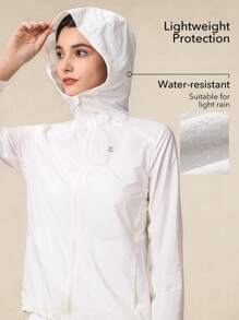 OutZeal WeatherProof-Air Water-Resistant UPF50+ Lightweight Packable SlimFit Jacket Women For LightRain With Side Pockets Explore Outdoor Hiking