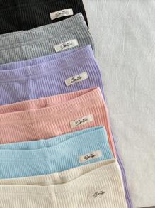 Loomiva 6 Pcs Baby Girl Cotton Elastic Waist Casual Pants Set Chic Outfits For Autumn/Winter - Multicolor - View 5