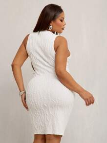 SHEIN SXY Vestido de tirantes de unicolor elegante y sexy con línea curva para mujer de talla grande, adecuado para uso diario, atuendo de crucero, fiesta de carnaval, vacaciones en la playa, cita nocturna, fiesta de soltera, Gyaru, Ibiza, Nashville, descanso, rave, modesto, elegante, club, lindo, casual, compras, ropa de calle, salir, fácil de combinar y se ve delgada, realza tu Body, favorece la figura, control del vientre
