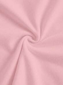 Camiseta corta de mujer de cuello redondo con manga corta y estampado de letras, de estilo casual - Rosa Pálido - Ver 5