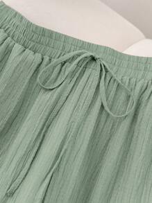 SHEIN Frenchy Plus Size Women's New Spring Summer Business Casual Woman Beach Outfits For Woman Valentine Day Style Fashion Commuting Elegant Purple Lotus Root Pink Wide-Leg Trousers, Pocket Trousers.Pants Beach Vacation Outfits Lavender College Students Outfit Valentines Clothes Cruise Outfits Women Summer Pants Baggy