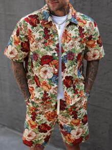 Manfinity Homme Phong cách thường ngày cho kỳ nghỉ của nam giới, với bộ áo sơ mi ngắn tay và quần short Jacquard họa tiết hoa và dây leo nhiều màu lấy cảm hứng từ phong cách cổ điển và sang trọng. Bộ đồ mang đến phong cách lãng mạn thanh lịch theo phong cách Bohemian và Pháp, có nút cài phía trước. Hoàn hảo không chỉ cho các lễ hội âm nhạc và kỳ nghỉ bãi biển Hawaii mà còn phù hợp để mặc hàng ngày. Một lựa chọn quà tặng tuyệt vời cho bạn trai hoặc chồng, thể hiện sự thanh lịch và lãng mạn của Pháp. Bộ quần short nam, trang phục hai mảnh cho nam, bộ áo sơ mi ngắn tay và quần short họa tiết hoa thường ngày cho nam, mùa xuân/hè - Nhiều màu - Xem 3