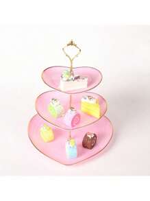 3-Tier Heart Shaped Cake Stand For Creative Wedding, Birthday Party, Candy, Dessert, Afternoon, High Tea ,Valentines Wedding, Birthday,Easter,Party Favors, Parties, Valentine'S Day, Black Valentine DAY, Valentines Wedding