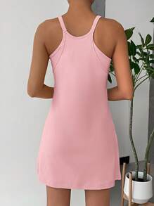 SHEIN EZwear Women's Casual Sleeveless Jumpsuit, Suitable For Summer Summer Dresses For Women - Pink - View 2