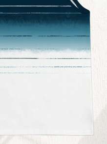 Manfinity RSRT 海军蓝渐变条纹全印花休闲海滩度假男式背心 - 彩色 - 查看 4