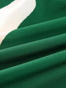 SOLERSUN 新款春夏大码女装度假宽松休闲外出花卉印花V领褶皱荷叶边蝙蝠袖短袖衬衫 - 綠色 - 查看 7