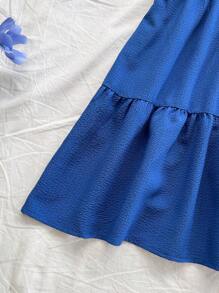 Soleia Vacation Casual V-Neck Sleeveless Backless Red Dress,Summer Dresses For Women - Royal Blue - View 5