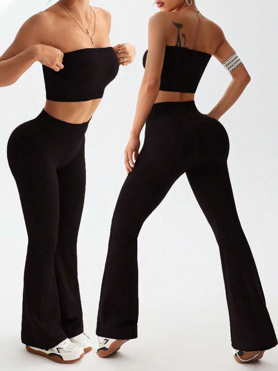 Slayoga 2pcs Sports Vest And Pants Set, Fashionable For Summer Workout Women Sets