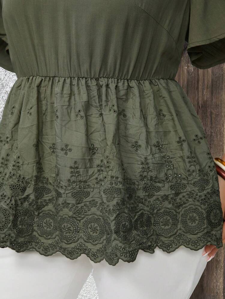 プラスサイズ女性バカンス タイダイ刺繍Vネック半袖ブラウス、カントリーカジュアルバカンス、シンプルでファッショナブル、デイリー着用、夏トップス、夏、バカンス女性夏オフィスウェア、バカンス女性、夏フェスティバルボヘミアン、ホリデー