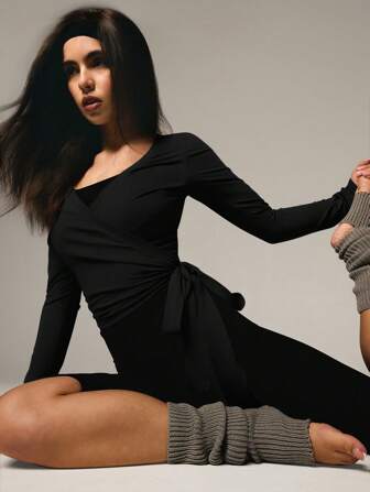 Athîral Top cu mâneci lungi, cu mâneci lungi, cu o culoare solidă, simplu