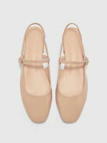 CUCCOO BIZCHIC 女士简约时尚杏色露跟穆勒鞋，适合春夏季 - 杏色 - 查看 9