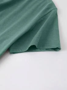 INAWLY Women's Letter Print Round Neck Short Sleeve Casual Versatile T-Shirt