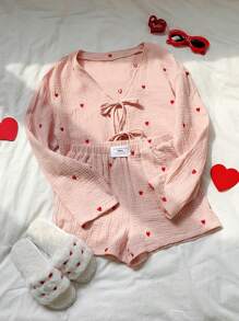 Comfortcana 女士两件套：长袖衬衫和短裤，夏季时尚