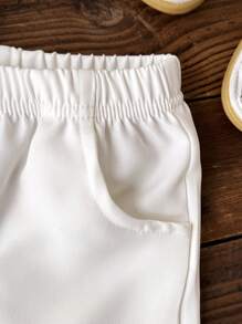 Set de 2 piezas de camisa con estampado de hojas y shorts casuales para niño, estilo de vacaciones de verano - Multicolor - Ver 5