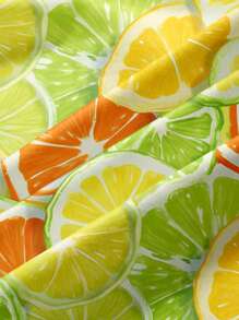 SHEIN Unity 女士夏季 Y2K 橙色水果印花抹胸 - 彩色 - 查看 3