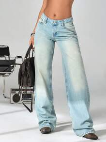 CasuGlow 100%Cotton Women'S Loose Fit Jeans With Slant Pockets - Light Wash - View 4