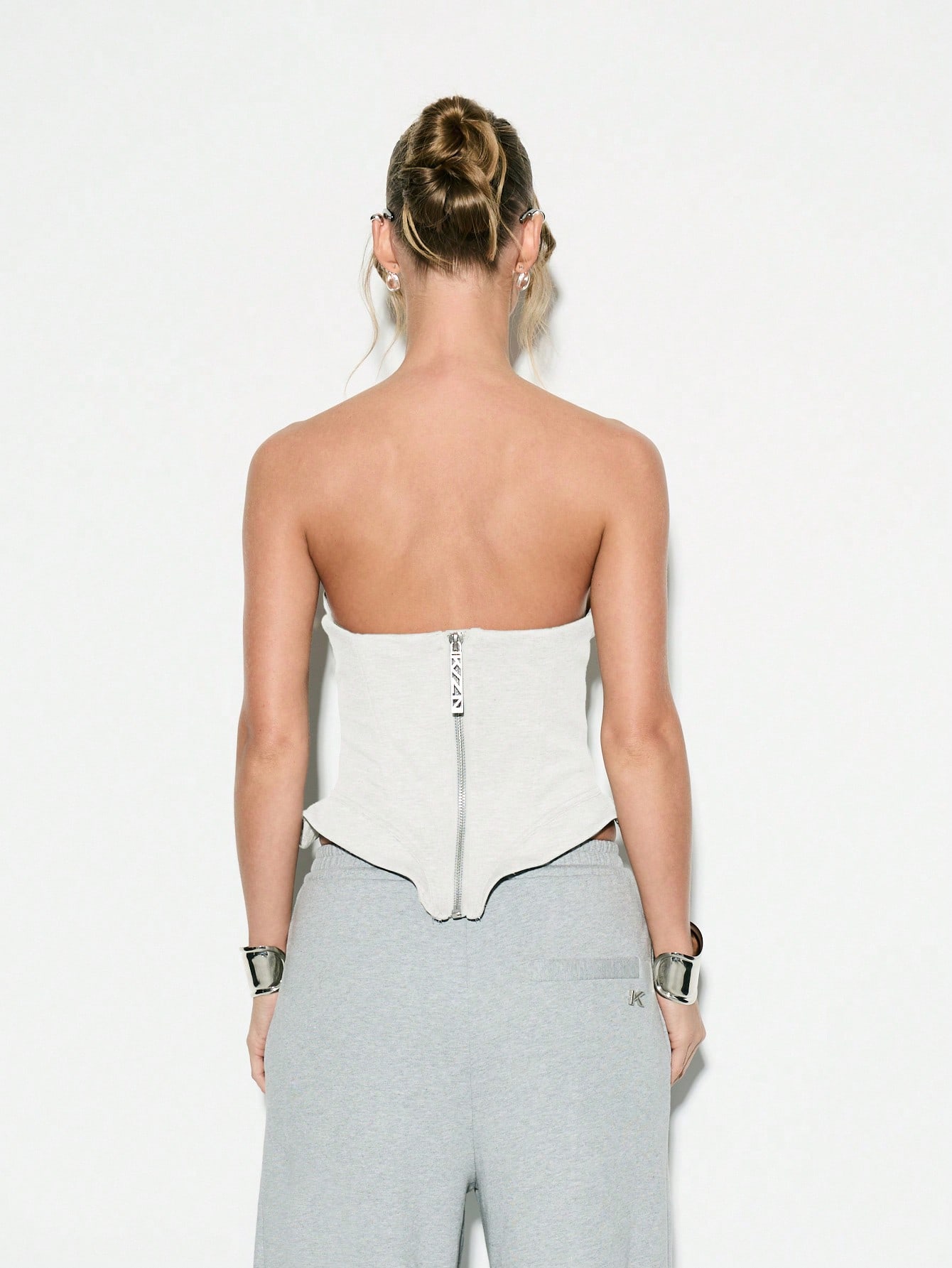 KIZN Strapless Bustier Corset Structured Boning Compression Top Women Tops