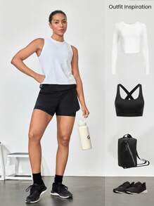 GLOWMODE Quần chạy bộ VitalSwift Quick-Dry Ultralight Kangaroo nhiều túi cạp cao có thể điều chỉnh, cạp rút, quần đùi chạy bộ có tích hợp quần lót chống mùi, tập luyện chạy bộ - màu đen - Xem 9