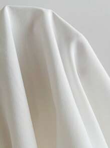 Elamini 夏季白色休闲度假女士露肩弹力修身褶饰大摆灯笼蓬松迷你连衣裙