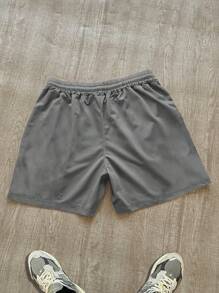 Manfinity EMRG Men's Summer Casual Letter & Flame Print Drawstring Waist Shorts - Multicolor - View 2