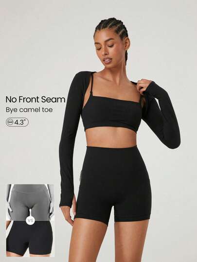 GLOWMODE 4.3" FeatherFit™ Anti Ficka Cykelshorts Framtill Söm Andas Cykling Löpning Gym Träning