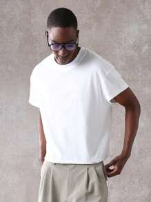 SUMWON Essential Basic Comfort Streetwear Men's T-Shirt - White - View 1