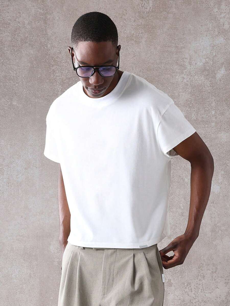 SUMWON Essential Basic Comfort Streetwear Men's T-Shirt - White - View 1