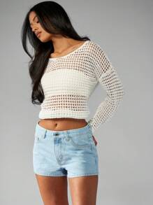 MISSGUIDED Denim Booty Shorts - Light Wash - View 6