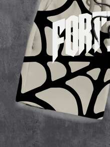 Manfinity ZONE917 Short con estampado de telaraña al estilo gótico - Multicolor - Ver 3