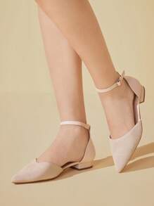 CUCCOO BASICS Apricot Comfortable Elegant Women's Low Heel Hollow Flats