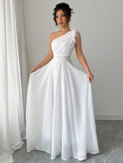 Modelyn Vestido Assimétrico sem Mangas Estilo Francês Vintage Romântico