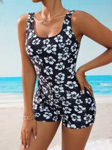 Swim Lushoire Đồ bơi một mảnh in hoa thường ngày cho nữ Quần short đồ bơi - Nhiều màu - Xem 4