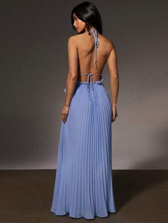 Athîral 女士优雅纯色垂坠连衣裙