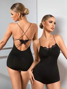 Dansine 芭蕾露背蝴蝶舞台舞蹈服 - 黑色 - 查看 3