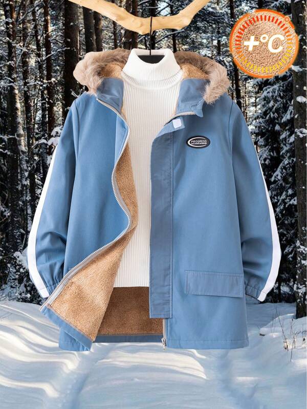 Chaqueta con capucha casual acolchada para niño preadolescente para otoño/invierno