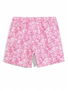 ZELFYO Men's Drawstring Shorts, Fashion For Summer - Pink - View 2