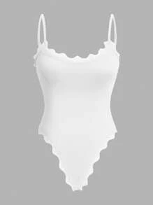 Comfortcana Body de mujer informal de un solo color con ribete de encaje - Multicolor - Ver 7