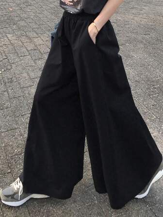 FRIFUL Pantalones anchos con bolsillos para mujer, atuendo de negocios de verano para el aeropuerto