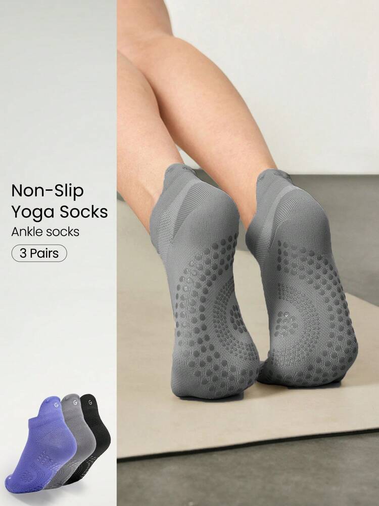 3 pares de calcetines "Walk A Mile", suaves, ventilados, de malla con agarre para entrenamiento de estudio diario