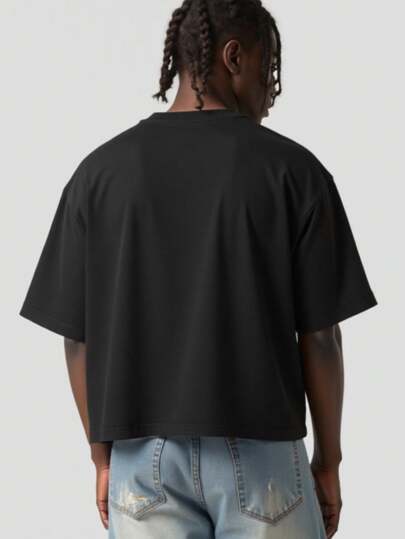 Street Life Camiseta de manga corta con eslogan bordado para hombres, de moda para el verano