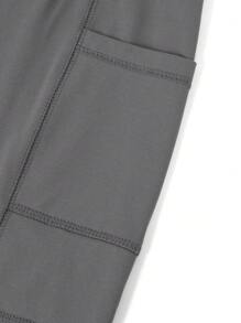 SHEIN Clasi Leggings skinny taille haute pour femmes, pantalons d'équitation avec poches latérales, lot de plusieurs couleurs - Multicolore - Voir 7