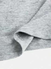 Sparklyn Bộ đồ thường ngày 2 món áo thun tay ngắn in nơ xếp nếp cho bé gái tuổi teen và quần dài - Xám - Xem 4