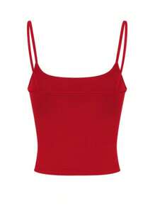 Zyxie 1 pezzo Canotta casual da donna di colore unito, versatile per l'estate